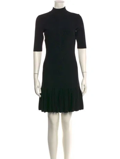 Pre-owned Ted Baker Mock Neck Mini Dress In Black