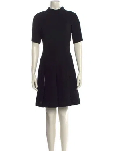 Pre-owned Ted Baker Mock Neck Mini Dress In Black