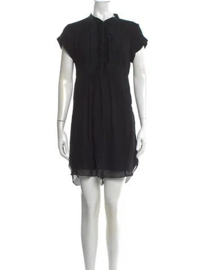 Pre-owned Ted Baker Mock Neck Mini Dress In Black