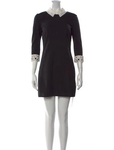 Pre-owned Ted Baker Mock Neck Mini Dress In Black