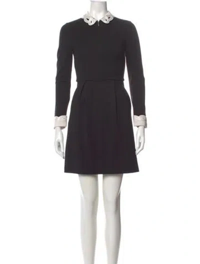 Pre-owned Ted Baker Mock Neck Mini Dress In Gray