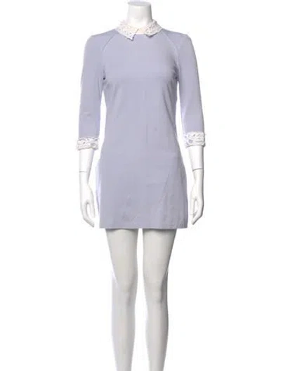 Pre-owned Ted Baker Mock Neck Mini Dress In Gray