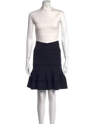 Pre-owned Ted Baker Mock Neck Mini Dress In Multi