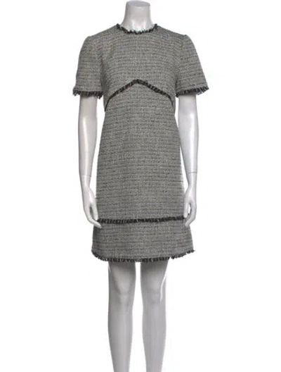 Pre-owned Ted Baker Mock Neck Mini Dress In Neutral