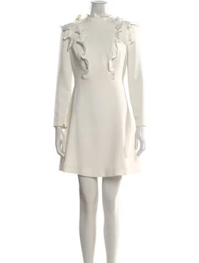 Pre-owned Ted Baker Mock Neck Mini Dress In Neutral