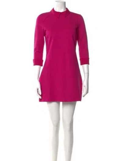 Pre-owned Ted Baker Mock Neck Mini Dress In Pink
