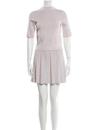 Pre-owned Ted Baker Mock Neck Mini Dress In Pink