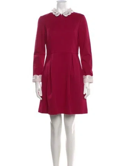 Pre-owned Ted Baker Mock Neck Mini Dress In Pink