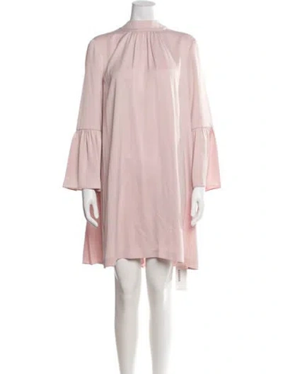 Pre-owned Ted Baker Mock Neck Mini Dress In Pink