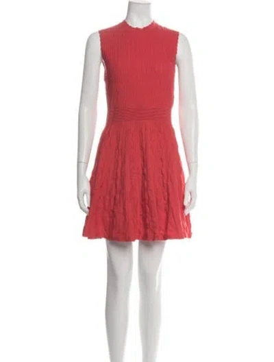 Pre-owned Ted Baker Mock Neck Mini Dress In Pink