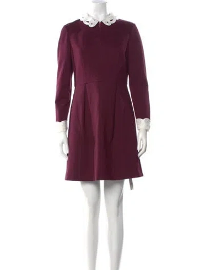 Pre-owned Ted Baker Mock Neck Mini Dress In Purple