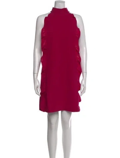 Pre-owned Ted Baker Mock Neck Mini Dress In Purple