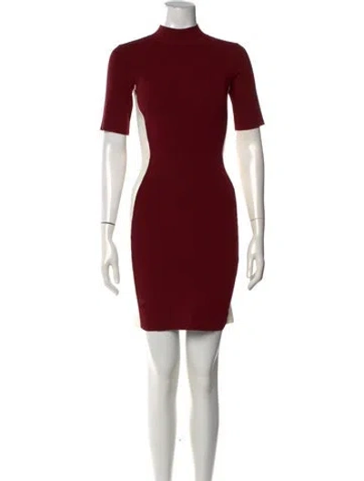 Pre-owned Ted Baker Mock Neck Mini Dress In Red