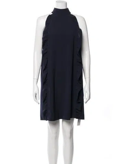 Pre-owned Ted Baker Mock Neck Mini Dress W/ Tags In Blue