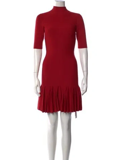 Pre-owned Ted Baker Mock Neck Mini Dress W/ Tags In Red