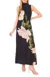 Ted Baker Mock Neck Sleeveless Maxi Dress In Black