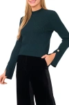 Ted Baker Mock Neck Split Cuff Ribbed Sweater In Blue