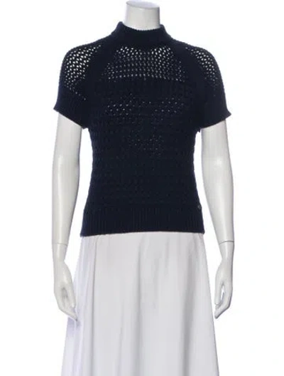 Pre-owned Ted Baker Mock Neck Sweater In Blue