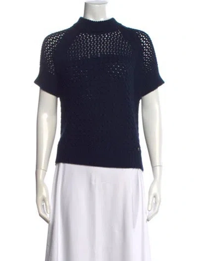 Pre-owned Ted Baker Mock Neck Sweater In Blue