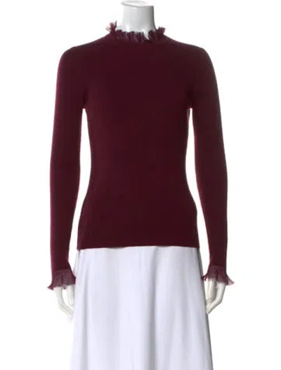 Pre-owned Ted Baker Mock Neck Sweater In Burgundy