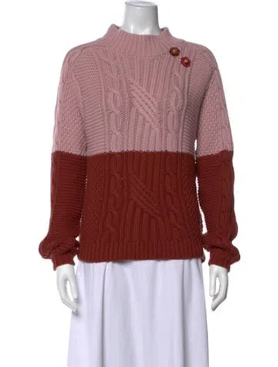 Pre-owned Ted Baker Mock Neck Sweater In Pink