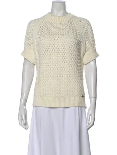Pre-owned Ted Baker Mock Neck Sweater In White