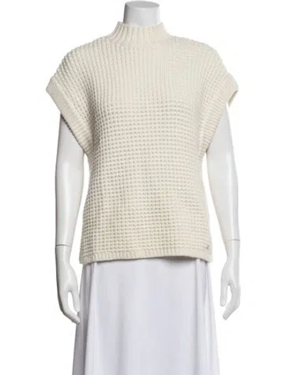 Pre-owned Ted Baker Mock Neck Sweater In White