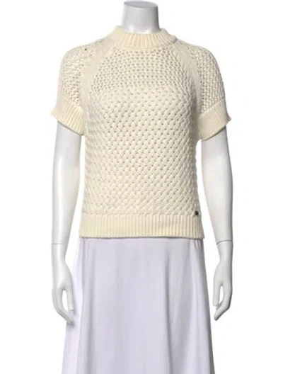 Pre-owned Ted Baker Mock Neck Sweater In White