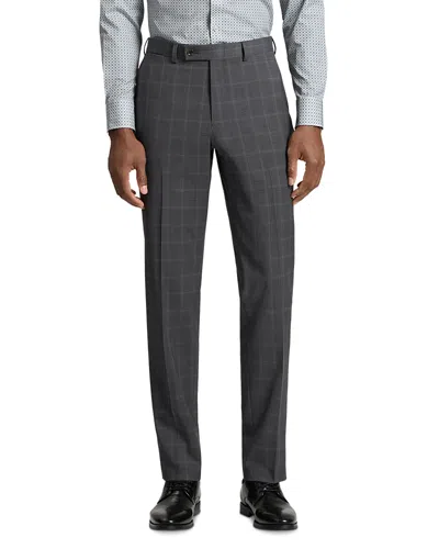 Ted Baker Modern Fit Windowpane Plaid Suit Pants In Gray