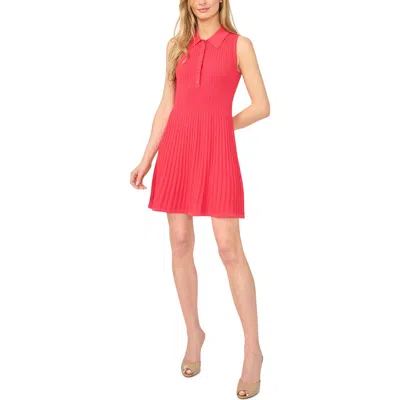 Ted Baker Molly Sleeveless Rib Polo Minidress In Red