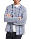 Ted Baker Mosens Check Stitch Button Jacket In Blue