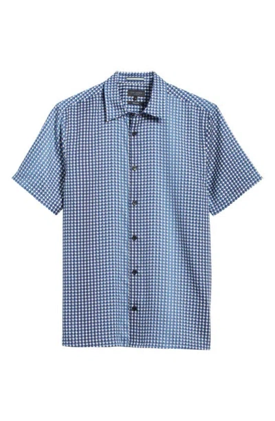 Ted Baker London Munden Relaxed Fit Ombré Dot Print Short Sleeve Button-up Shirt In Blue
