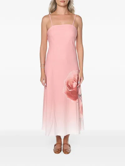 Ted Baker Nahsa Floral-print Midi Dress In Pink
