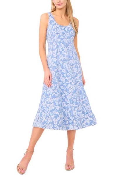 Ted Baker Nara Rose Print Denim Midi Dress In Blue