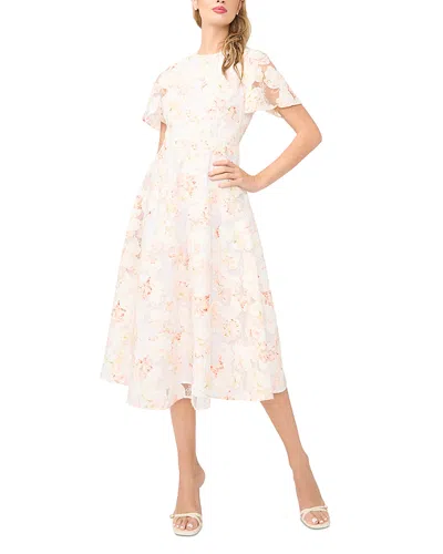 Ted Baker Natalia Floral Flare Midi Dress In Neutral
