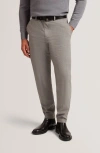 Ted Baker Nathain Check Slim Fit Pants In Gray