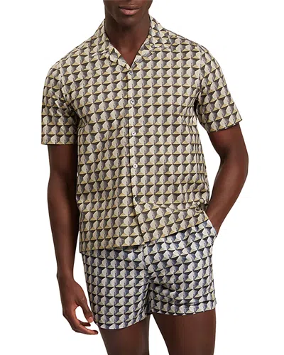 Ted Baker Nayelin Short Sleeve Relaxed Painted Geo Shirt In Multi