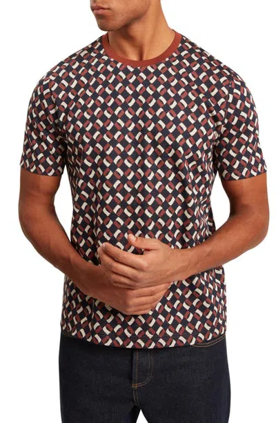 Ted Baker Neeriss Mercerised Cotton T-shirt In Maroon