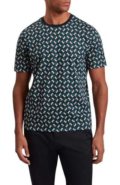 Ted Baker Neeriss Mercerised Cotton T-shirt In Navy-green