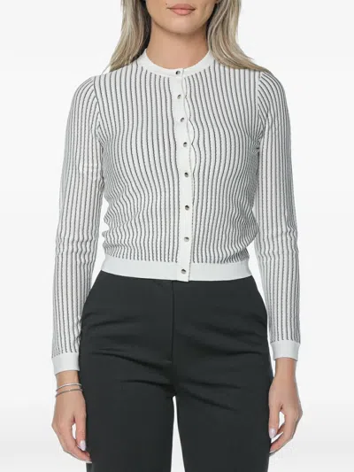 Ted Baker Nera Vertical-stripe Cardigan In Neutral