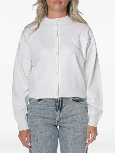 Ted Baker Neslie Organza-appliqué Cardigan In White