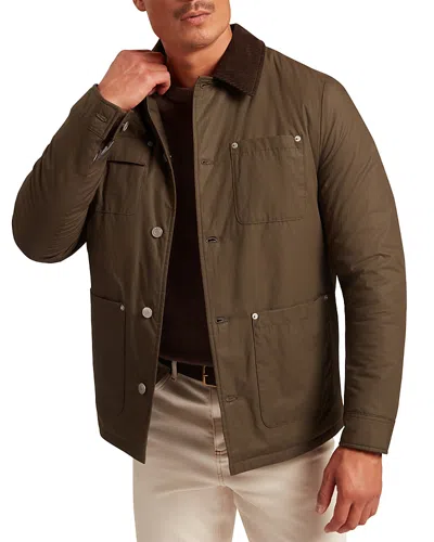 Ted Baker Nevers Waxed Chore Jacket In Brown