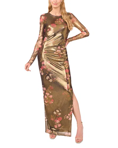 TED BAKER NIC FLORAL FOILED MESH MAXI DRESS