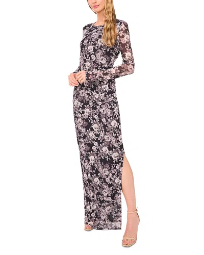 Ted Baker Nic Shirred Long Sleeve Maxi Dress In Purple