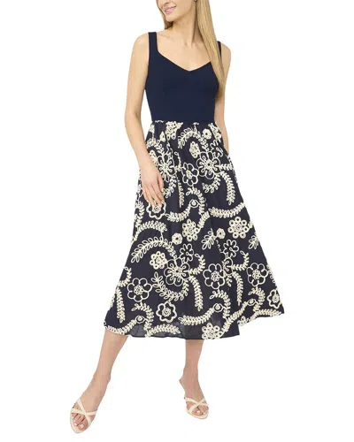 Ted Baker Nicole Embroidered Detail Midi Dress In Blue