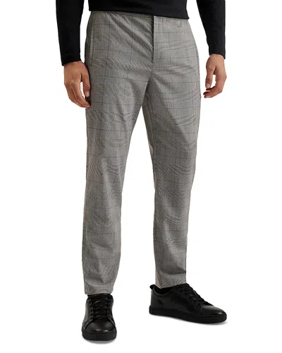 Ted Baker Nicolo Prince Of Wales Slim Fit Dress Pants In Stone