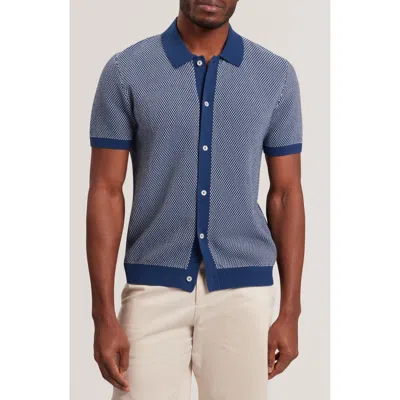 Ted Baker Noliva Short Sleeve Cotton Button-up Shirt In Blue