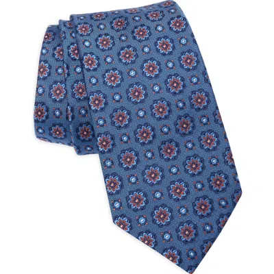 Ted Baker Northburgh Florette Silk Blend Tie In Light Blue