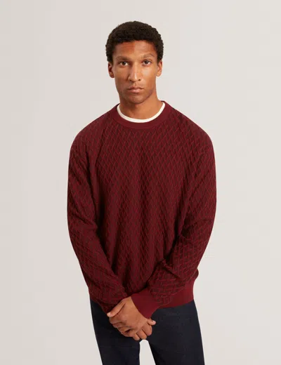 Ted Baker Nunnez Relaxed Cotton Wool Crewneck Jumper In Dark Brown