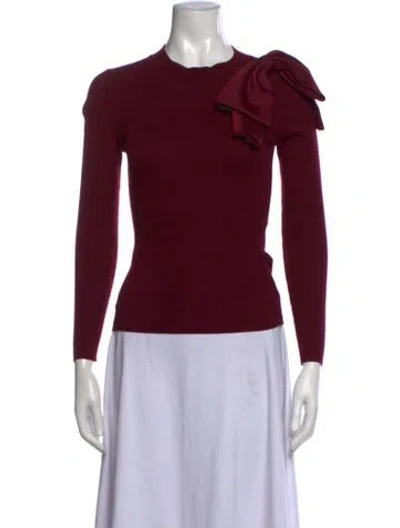 Pre-owned Ted Baker Nylon Crew Neck Sweater In Burgundy